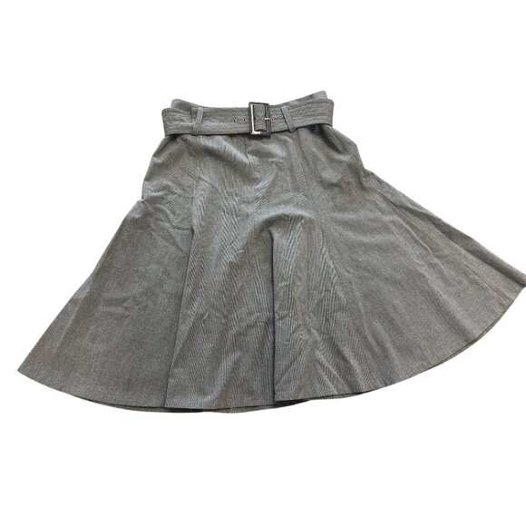 Grace Elements Women's Gray A-Line Midi Skirt With Belt Sz 6 - Picture 7 of 11